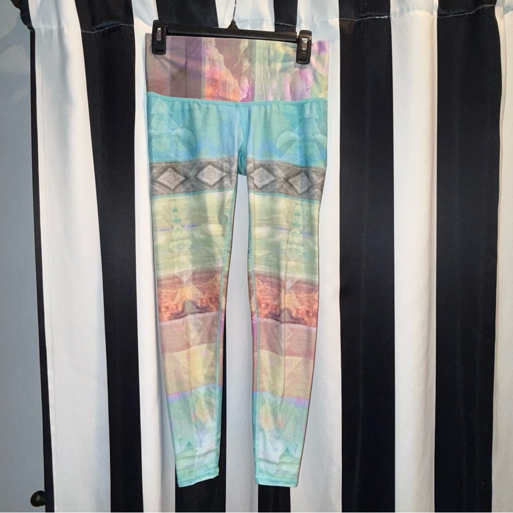 TEEKI •  Multicolor Aztec Feather Leggings